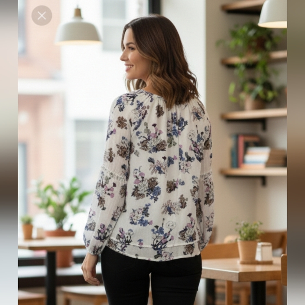 Doe & Rae X Revolve LS Floral Blouse Sz M NWT - Picture 2 of 15